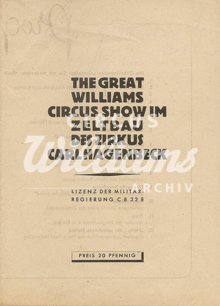 Programmheft der Tournee 1946